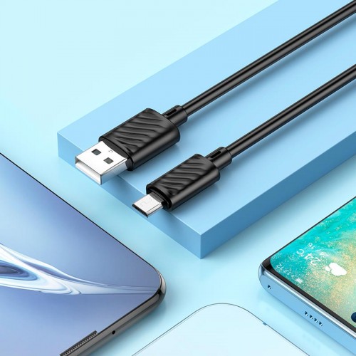 Кабель HOCO Micro USB Gratified для зарядки и передачи данных X88 |2 м, 2,4 A| чёрный