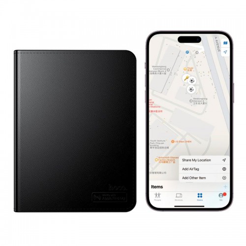 Пошуковий трекер HOCO Tiger smart anti-lost passport cover E91G (wireless charging model) |Apple Find My, 3 month| black