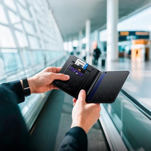 Пошуковий трекер HOCO Tiger smart anti-lost passport cover E91G (wireless charging model) |Apple Find My, 3 month| black