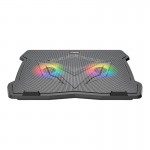 Підставка для ноутбука MeeTion CP2020 (9-14") 2 кулера 2 USB 2 рівні нахилу RGB підсвітка black