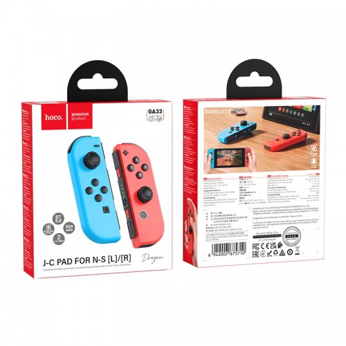 Игровой контроллер HOCO Dragon wireless game controller Switch 1st gen joy-con GA33 |BT5.0, Dual Motor, Gyroscope|