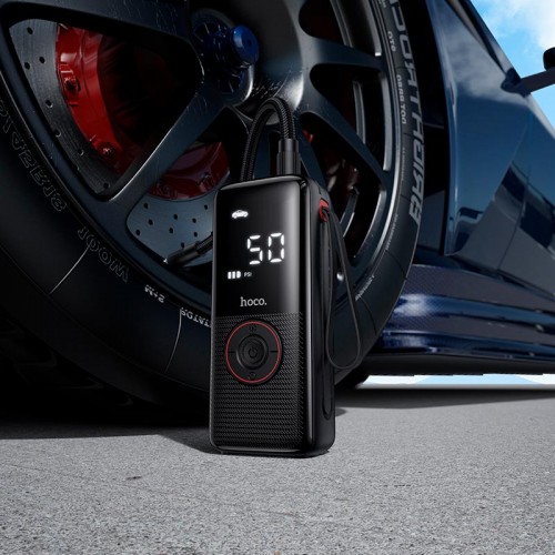 Портативний компресор HOCO Enlighten portable smart air pump ZP18 |10.3 Bar| black