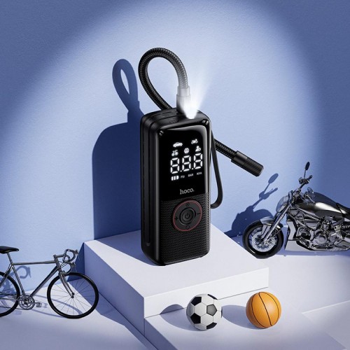 Портативний компресор HOCO Enlighten portable smart air pump ZP18 |10.3 Bar| black