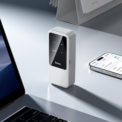4G портативний роутер HOCO Mobile portable WiFi HI42 (Europe Asia and Africa) |2.4g/WIFI6, 8h, 802.11ax/b/g/n| white