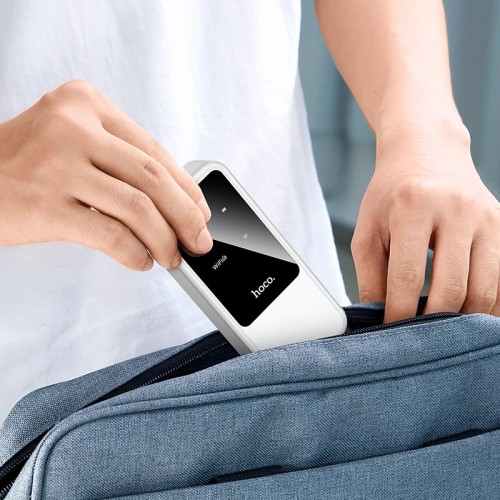 4G портативний роутер HOCO Mobile portable WiFi HI42 (Europe Asia and Africa) |2.4g/WIFI6, 8h, 802.11ax/b/g/n| white