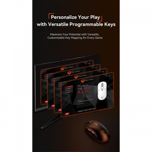 Миша MEETION Проводная + 2.4G + Bluetooth игровая мышь с зарядной базой GW38 | 6 кнопок, 8000 dpi, 30–60 ч, RGB | чёрная