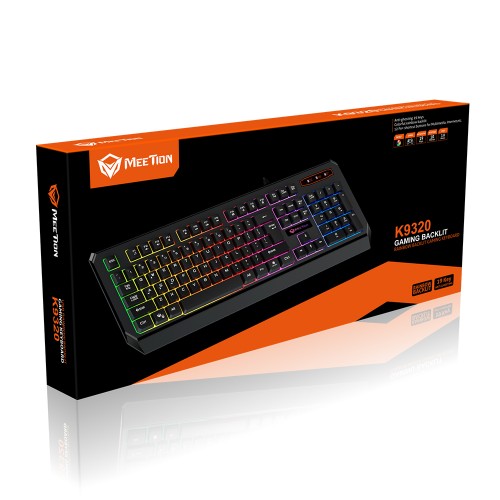 Клавіатура MEETION Gaming Wired Rainbow Backlit Keyboard MT-K9320 |UA/RU/EN розгортки| black
