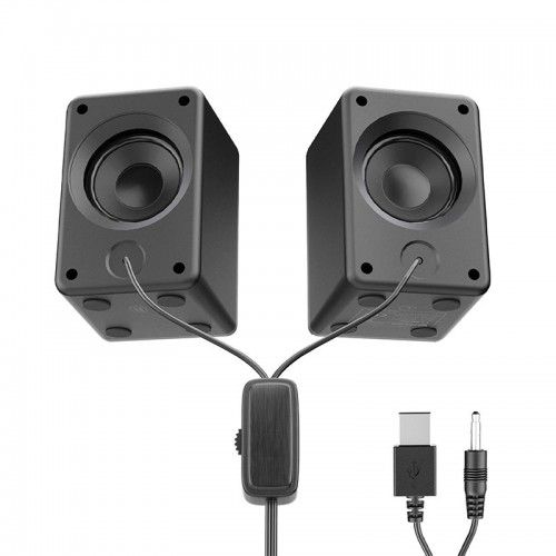 Акустика для ПК Meetion Wired Meetion Speaker MT-SP2011 |AUX+USB, 3W*2, RGB| black