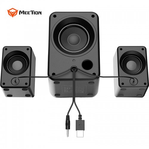 Акустика для ПК Meetion Wired+Bluetooth Meetion Speaker MT-SP2111 |BT5.0/AUX+USB, 15W, RGB| black