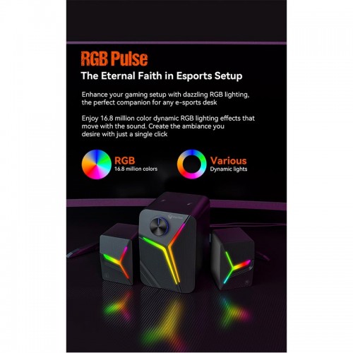 Акустика для ПК Meetion Wired+Bluetooth Meetion Speaker MT-SP2111 |BT5.0/AUX+USB, 15W, RGB| black