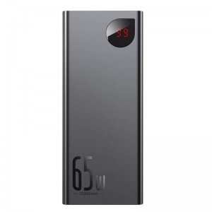 УМБ BASEUS Adaman Metal Digital Display Quick Charge Power Bank 20000mAh |2USB/1Type-C, 6A, 65W| (PPIMDA-D03) black