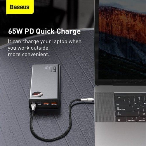 УМБ BASEUS Adaman Metal Digital Display Quick Charge Power Bank 20000mAh |2USB/1Type-C, 6A, 65W| (PPIMDA-D03) black