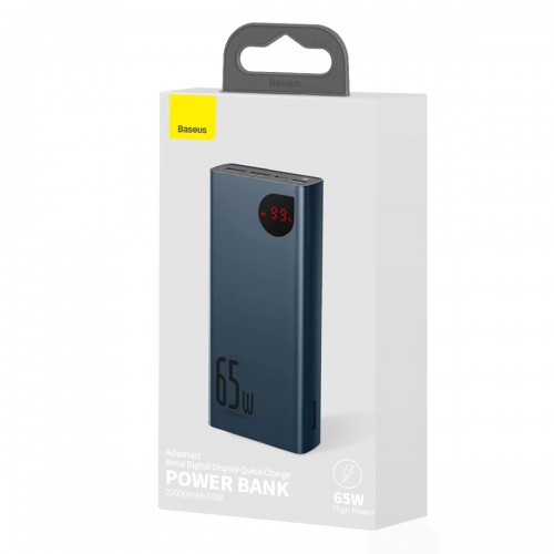 УМБ BASEUS Adaman Metal Digital Display Quick Charge Power Bank 20000mAh |2USB/1Type-C, 6A, 65W| (PPIMDA-D03) black