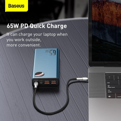 УМБ BASEUS Adaman Metal Digital Display Quick Charge Power Bank 20000mAh |2USB/1Type-C, 6A, 65W| (PPIMDA-D03) black