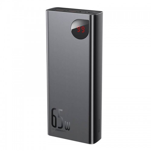 УМБ BASEUS Adaman Metal Digital Display Quick Charge Power Bank 20000mAh |2USB/1Type-C, 6A, 65W| (PPIMDA-D03) black