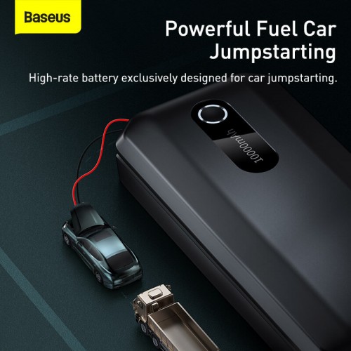 Пусковое устройство (бустер) для авто BASEUS Super Energy Air Car Jump Starter 10000mAh,Peakcurrent 1000A |1USB/1Type-C, 2.4A| (CGNL020101) black