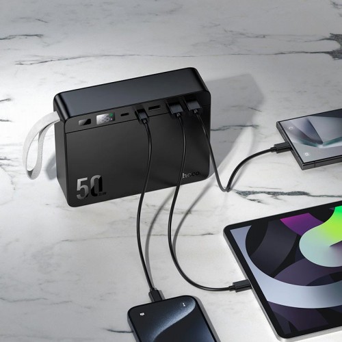 УМБ HOCO Carretera power bank PD J166 50000mAh |3USB/2Type-C, 22.5W/3A, PD/QC| black
