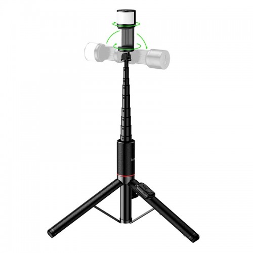 Монопод-тріпод HOCO Spring live broadcast holder with fill light K34 |297-1360mm, 4.5-7", BT5.2| black