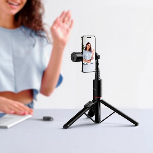 Монопод-тріпод HOCO Spring live broadcast holder with fill light K34 |297-1360mm, 4.5-7", BT5.2| black