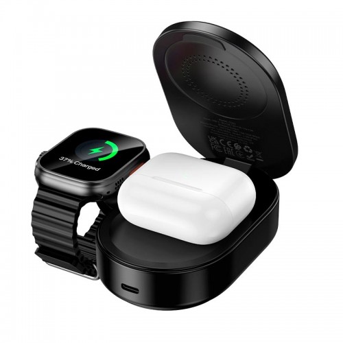 Зарядка Qi2 HOCO Pole 3-in-1 magnetic wireless fast charger CQ23 |25W|