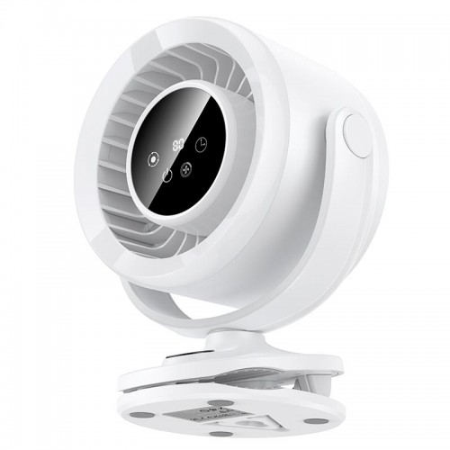 Портативний вентилятор на кліпсі HOCO clip mount fan HX608 |5 Levels, 2.5.2-8h, 40dB| white
