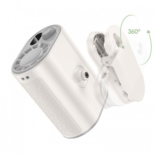 Портативний вентилятор на кліпсі HOCO portable fan HX609 |100 Levels, 9.5h, 70dB| white