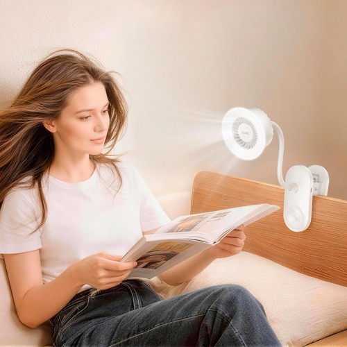 Портативний вентилятор на кліпсі HOCO clip mount fan HX610 |3 Levels, 6h, 65dB| white
