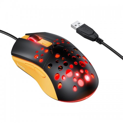 Миша HOCO Sky luminous gaming wired mouse GM51 |1200-3600dpi, 7 LED colors| white-blue