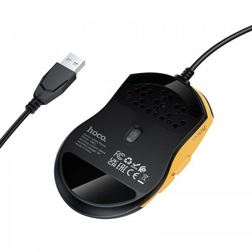 Миша HOCO Sky luminous gaming wired mouse GM51 |1200-3600dpi, 7 LED colors| white-blue