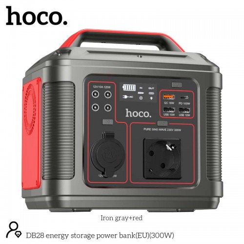 Портативна електростанція HOCO Energy storage power bank DB28 80000mAh |300W, 3USB/Type-C/AC, PD/QC| black