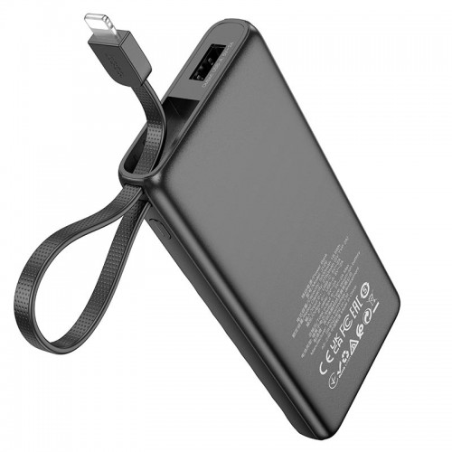 УМБ HOCO Nature power bank with cable J129 (Lightning) 5000mAh |1Type-C/1USB, 2A| black