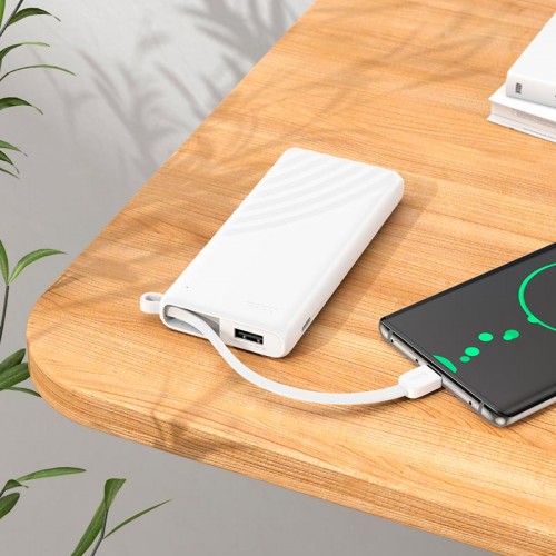 УМБ HOCO Nature power bank with cable J129 (Type-C) 5000mAh |1Type-C/1USB, 2A| black