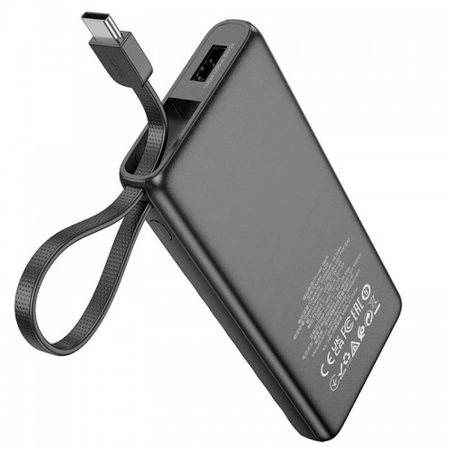 УМБ HOCO Nature power bank with cable J129 (Type-C) 5000mAh |1Type-C/1USB, 2A| black