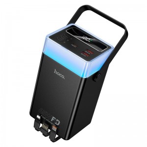 УМБ HOCO 65W fully compatible power bank with built-in cable and camping light DB103A 60000mAh |2USB/1Type-C, PD/QC, 65W/3A| black