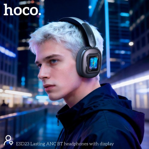 Наушники HOCO Lasting ANC BT headphones with display ESD23 |BT6.0, 25/27h|