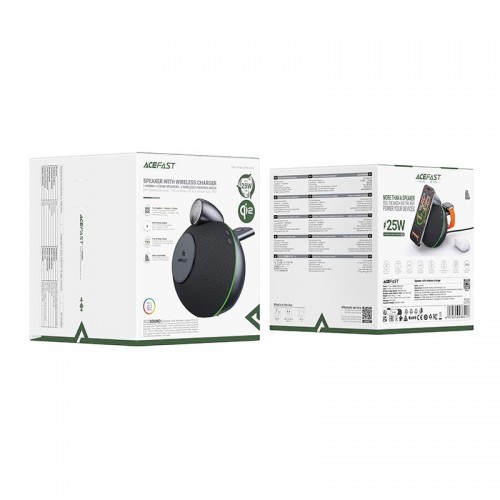 Акустика ACEFAST speaker with wireless charger K10 Air IPX4 |BT5.4, Qi2 25W, RGB, TWS|