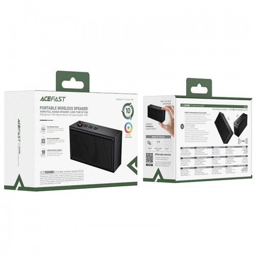 Акустика ACEFAST portable wireless speaker K9 Go IPX4 |BT6.0, TWS/TF, 10h|