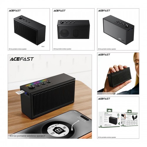 Акустика ACEFAST portable wireless speaker K9 Go IPX4 |BT6.0, TWS/TF, 10h|
