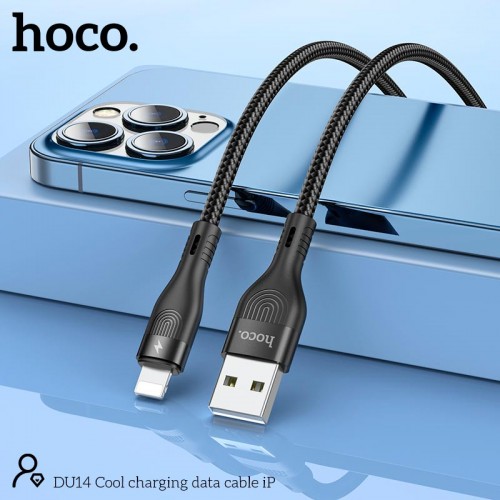 Кабель HOCO Lightning Cool charging data cable DU14 |1m, 3A|