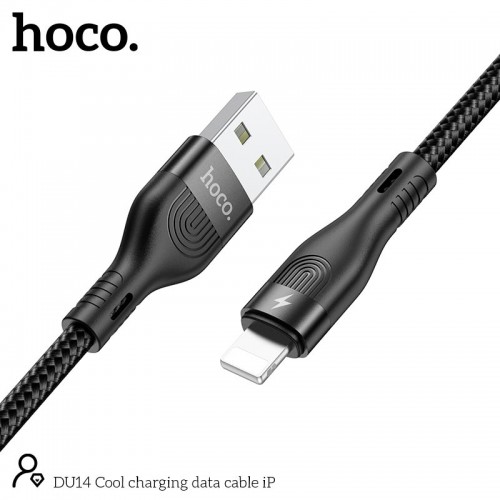 Кабель HOCO Lightning Cool charging data cable DU14 |1m, 3A|