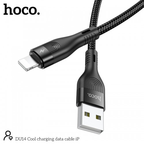 Кабель HOCO Lightning Cool charging data cable DU14 |1m, 3A|