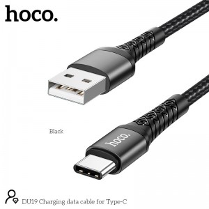 Кабель HOCO Type-C Кабель для зарядки и передачи данных DU19 |1м, 3A| черный