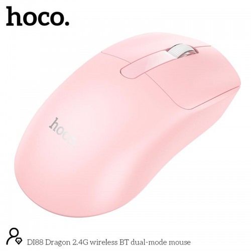 Миша HOCO Dragon wireless BT dual-mode mouse DI88 |2.4G, BT3.0+5.2| pink