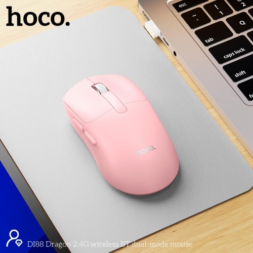 Миша HOCO Dragon wireless BT dual-mode mouse DI88 |2.4G, BT3.0+5.2| pink