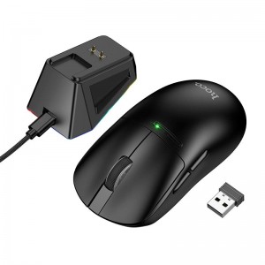 Миша HOCO RGB wireless mouse dock charging 3-mode DI89 |2.4G/BT/Type-C| black