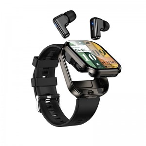 Smart sports watch with BT call listening headset HOCO Two-in-one DYD05 |2.02", IP67, 3-5 days| black