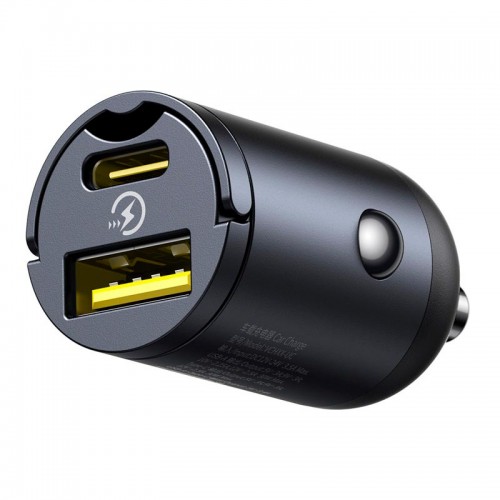 Адаптер автомобильный Baseus Tiny Star Mini Car Charger |1USB/1Type-C, 30W/3A, PD/QC|