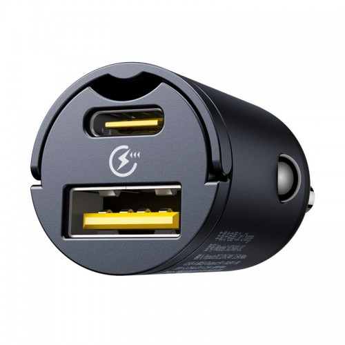Адаптер автомобильный Baseus Tiny Star Mini Car Charger |1USB/1Type-C, 30W/3A, PD/QC|