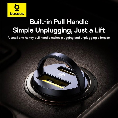 Адаптер автомобильный Baseus Tiny Star Mini Car Charger |1USB/1Type-C, 30W/3A, PD/QC|
