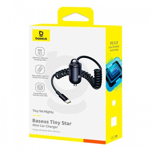 Адаптер автомобильный Baseus Tiny Star Mini Car Charger |1Type-C, 30W/3A, PD3.0|